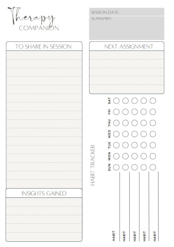 Therapy Companion Session Planner