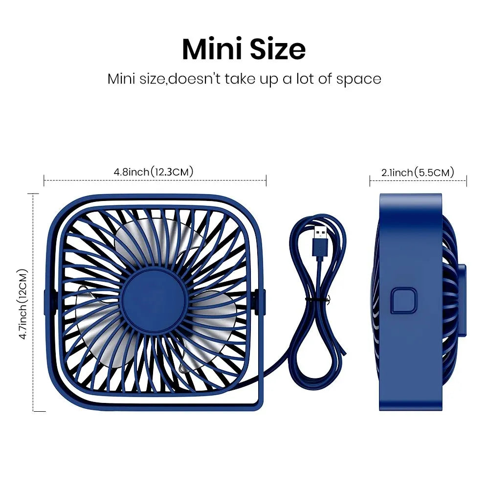 Mini Portable USB Fan Quiet 3 Speed