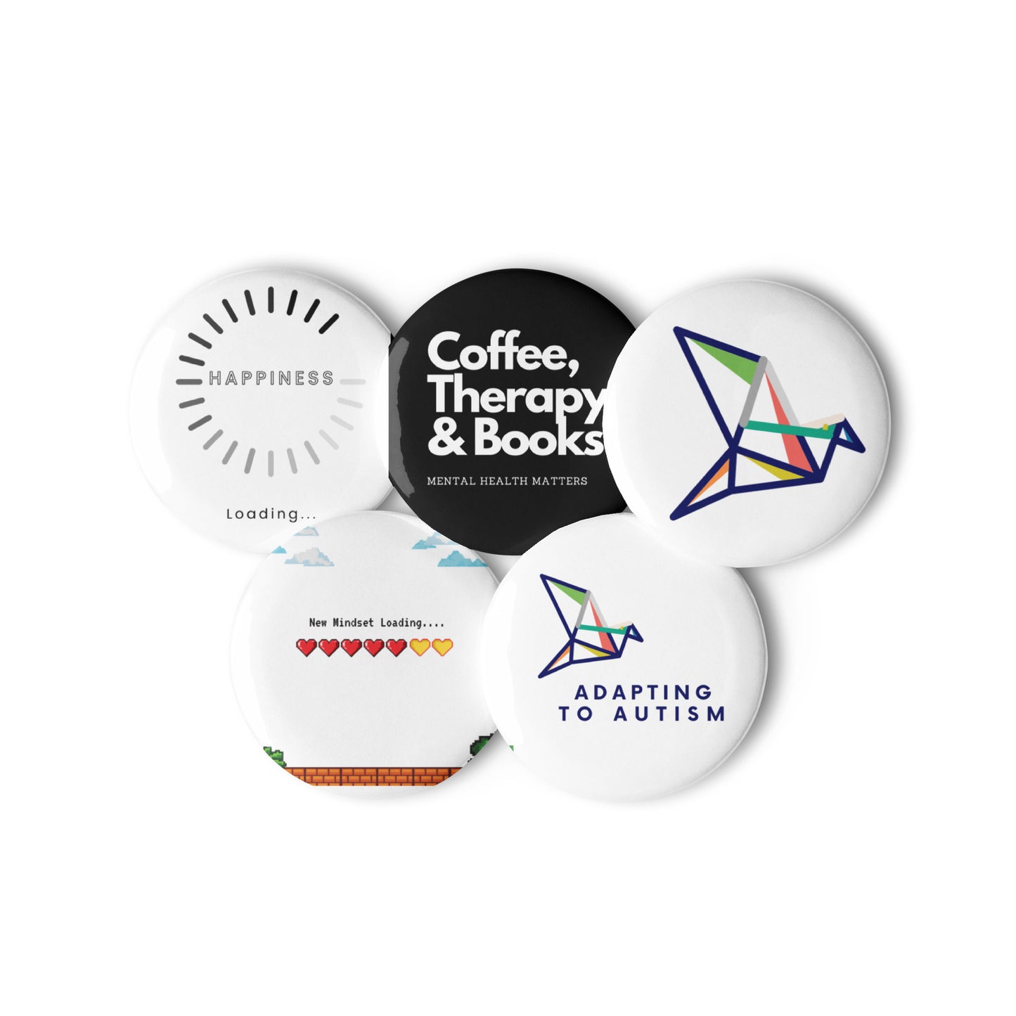 Set of pin buttons