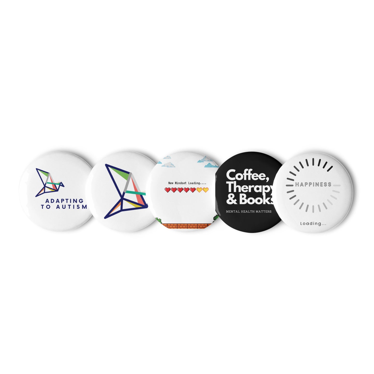Set of pin buttons