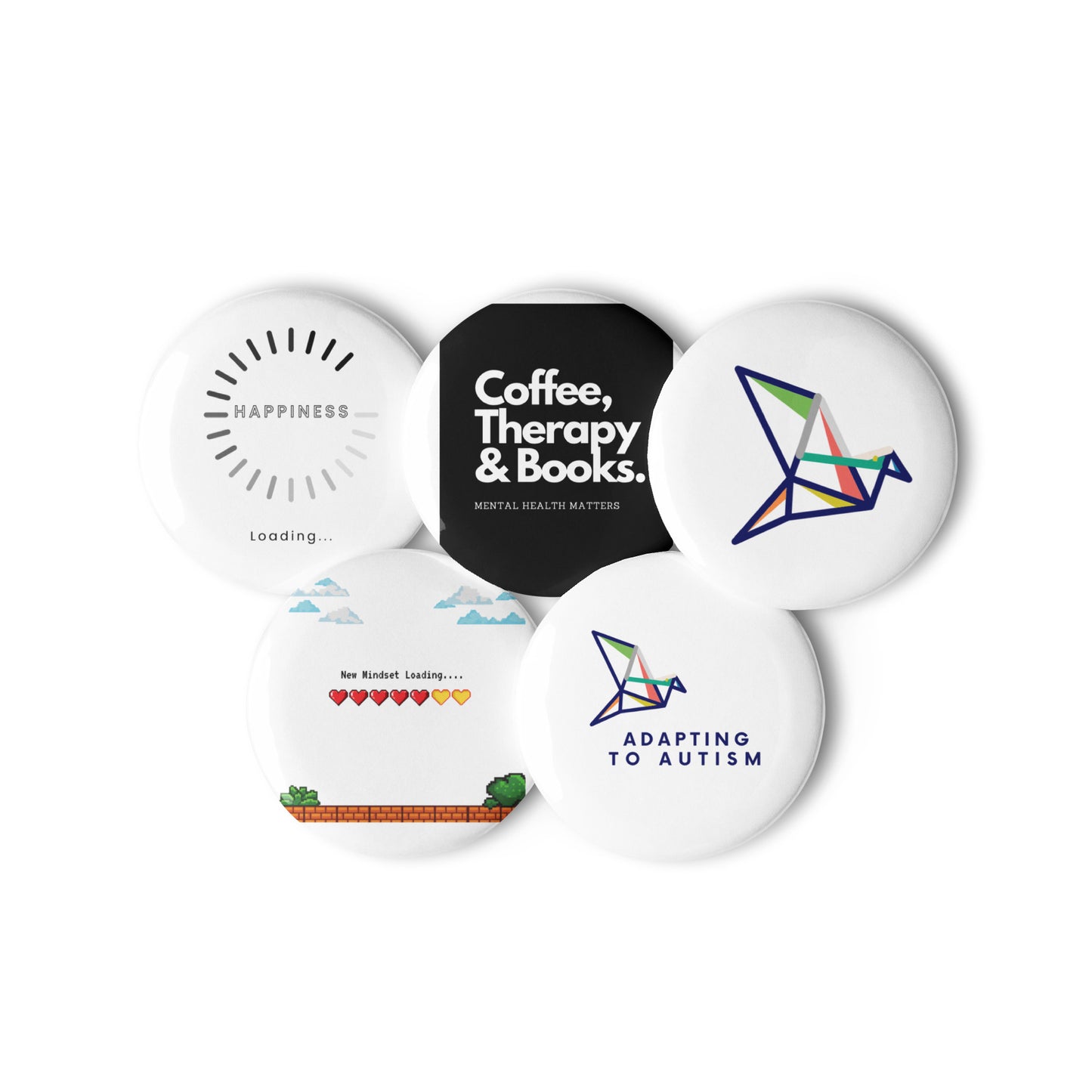 Set of pin buttons