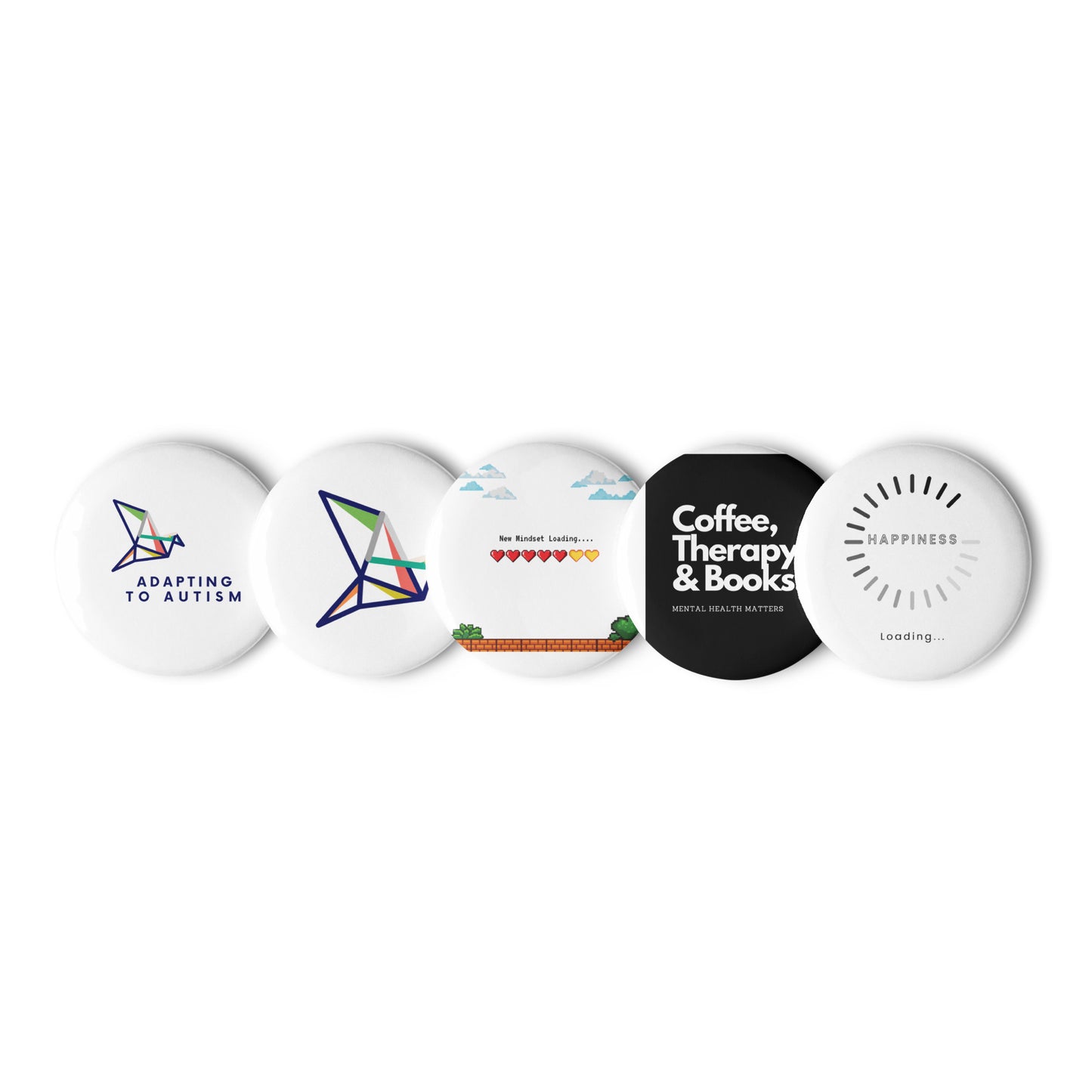 Set of pin buttons