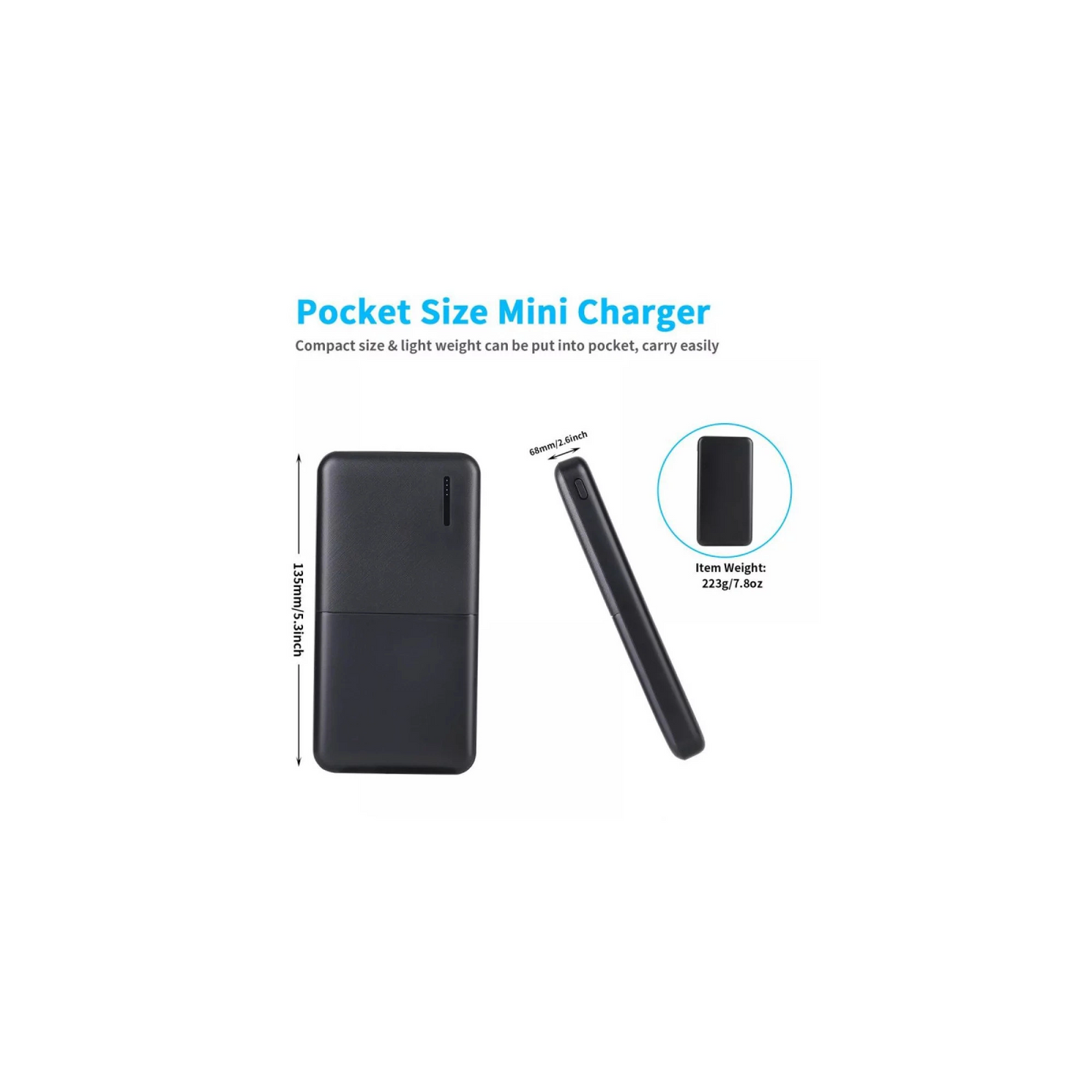 Power Bank Fast Charging With Dual USB Outputs